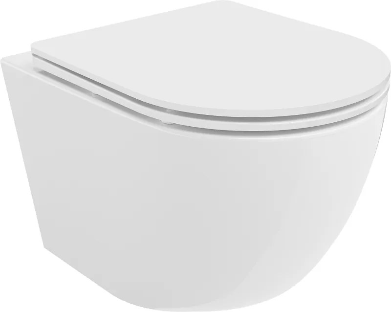 Mexen Lena wc csésze Rimless lassan csukódó Slim üléssel, duroplast, fényes fehér - 30220300