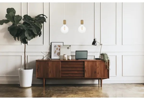 Csillár zsinóron MIROS 2xE27/60W/230V fehér/arany