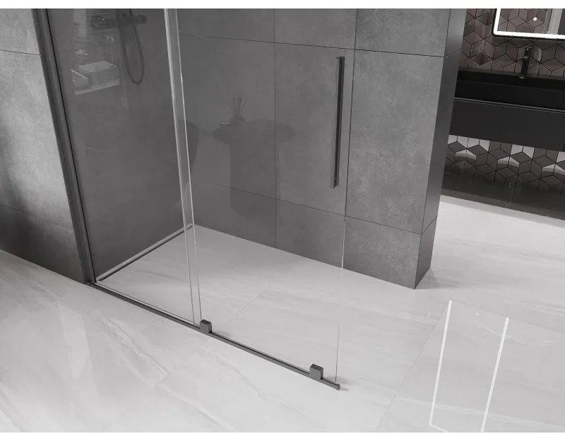 Mexen Velar, tolóajtó a nyílásba Walk-In típusú 150 cm, 8 mm átlátszó üveg, grafit matt, 871-150-000-03-66