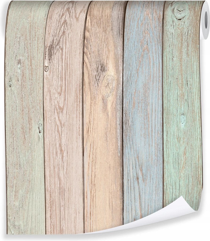 Tapéta Deszka Régi Színes Flizelin Fal Tapéta Hálószoba Nappali