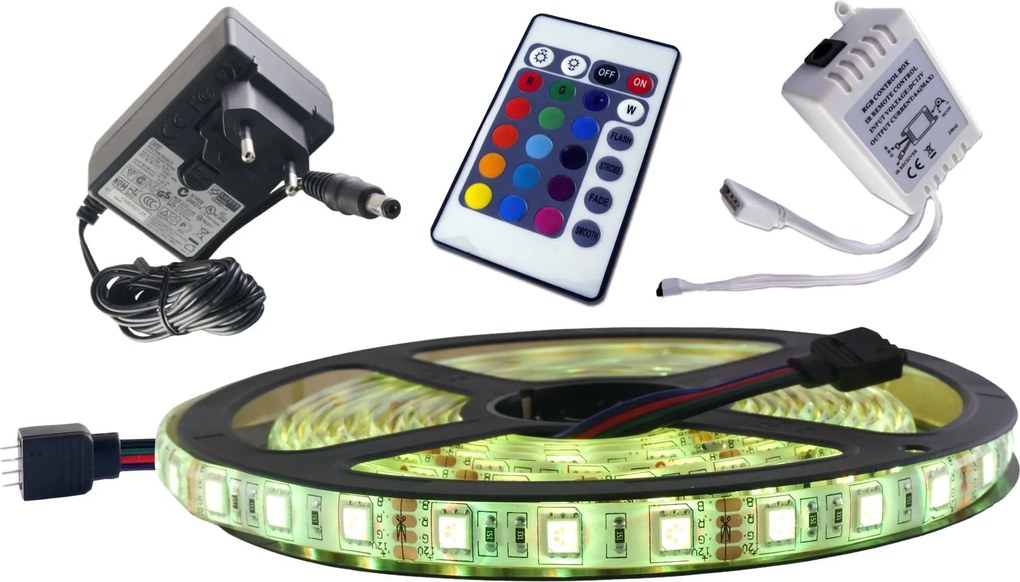 Led szalag szett 300 Rgb 5050 IP65 vezérlő 2.5m
