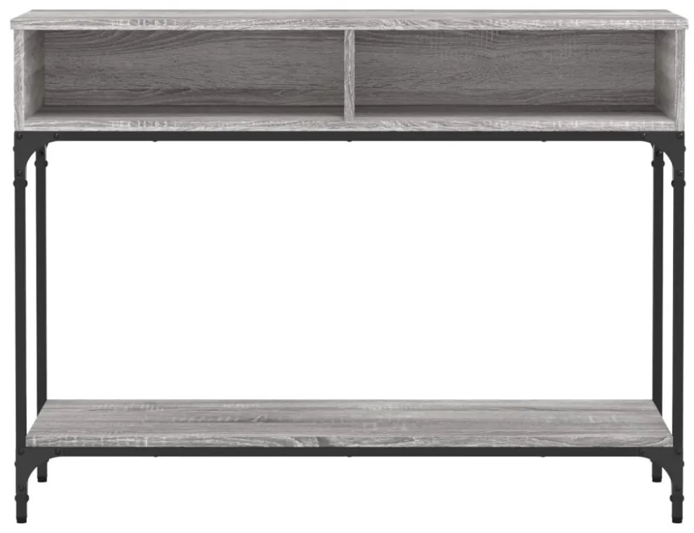 szürke sonoma színű szerelt fa konzolasztal 100 x 30,5 x 75 cm