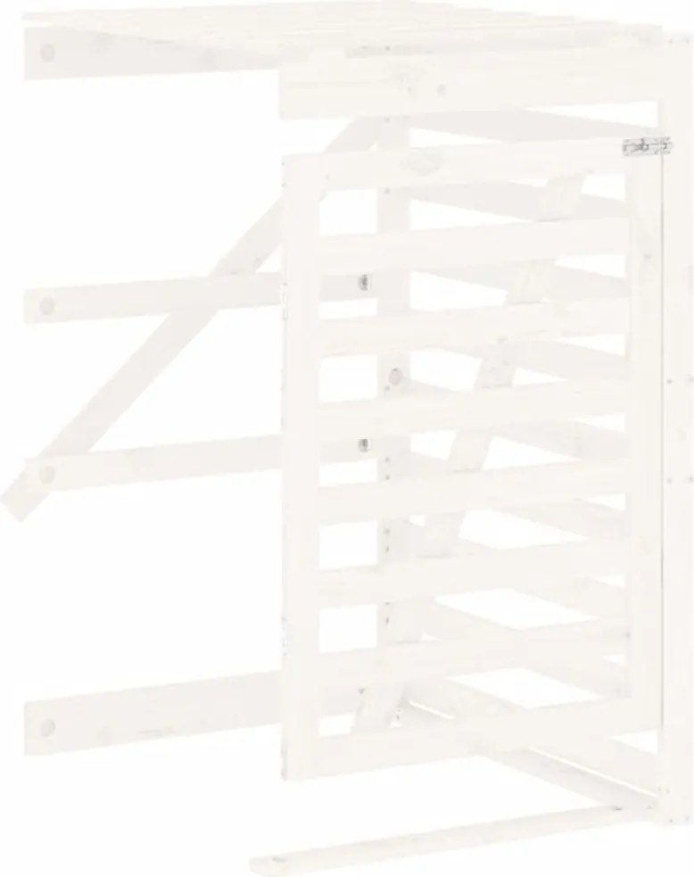 vidaXL fehér tömör fenyőfa szemeteskuka tároló hosszabbító