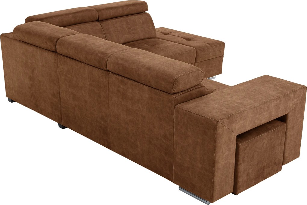 Ülőgarnitúra, barna, jobbos, MALAGA