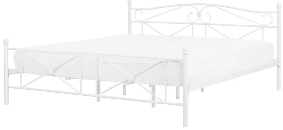 Franciaágy 180 cm RANDEZ (ágyráccsal) (fehér). 1007482