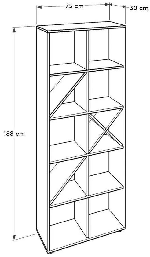 Regál Kaida 6 (fehér + piros) . 1109406