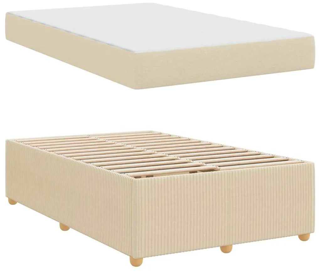 Ágykeret matraccal matracmal Krém 120 x 190 cm szövet