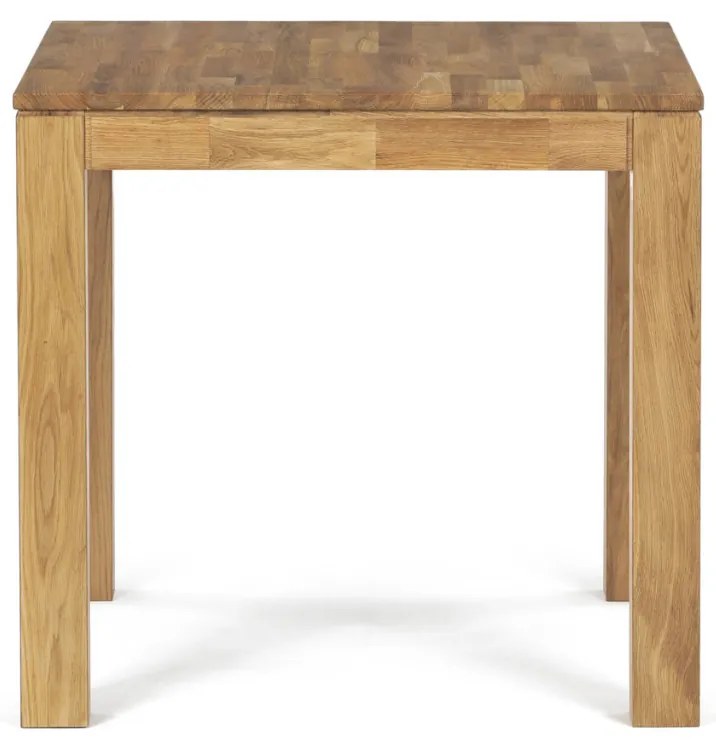 Jídelní stůl 80x80x75 cm, masiv dub bílý, povrchová úprava olejem, nohy 8x8 cm