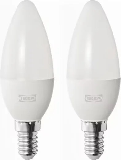 Ikea Solhetta Led izzó 470lum gyertya E14 2db meleg
