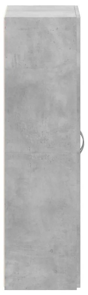 betonszürke szerelt fa irattartó szekrény 60 x 32 x 115 cm