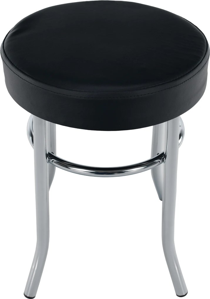 Puff, króm + textilbőr fekete, IRENA