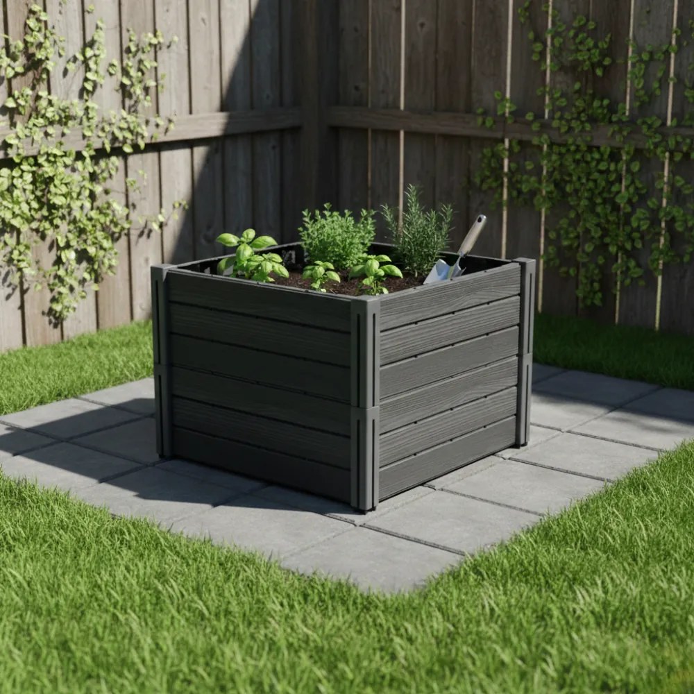 BASE PLANT magaságyás, 61x61x46cm, antracit Prosperplast