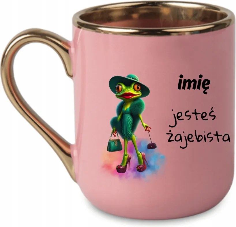 Elegáns bögre „Te vagy a béka a név" Születésnapi ajándék 330 Rózsaszín