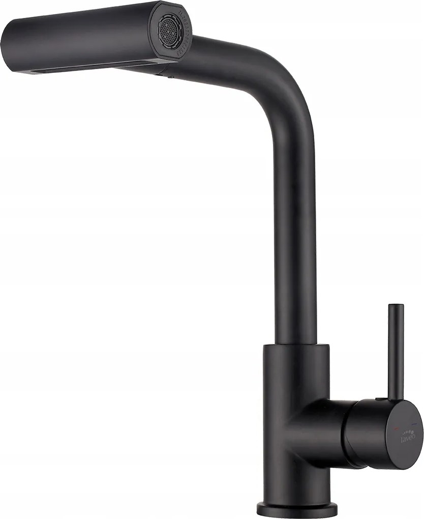 Álló Konyhai Csaptelep Kihúzható Kifolyócsővel, Fekete