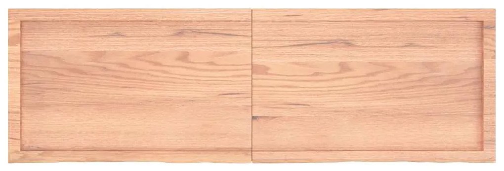 világosbarna kezelt tömör fa fürdőszobai pult 160x50x(2-6) cm