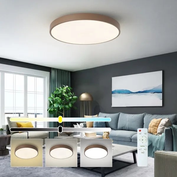 Brilagi - LED dimmelhető mennyezeti lámpa POOL LED/60W/230V 3000-6000K 60 cm barna+távirányító
