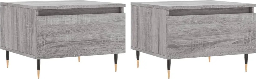 vidaXL 2 db szürke sonoma szerelt fa dohányzóasztal 50 x 46 x 35 cm