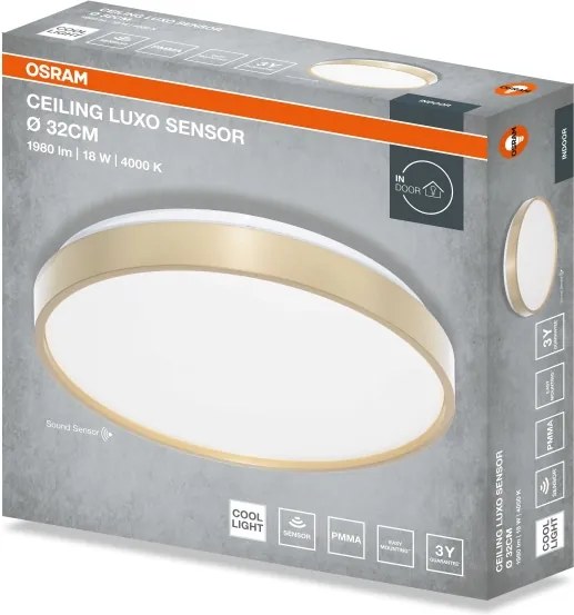 Osram - LED mennyezeti lámpa CEILING LUXO LED/18W/230V, átm. 32 cm, arany