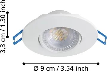 Eglo 300186 - 7 db-os szett GEDREZ beépíthető lámpa LED/4,9W/230V, átm. 9 cm, fehér
