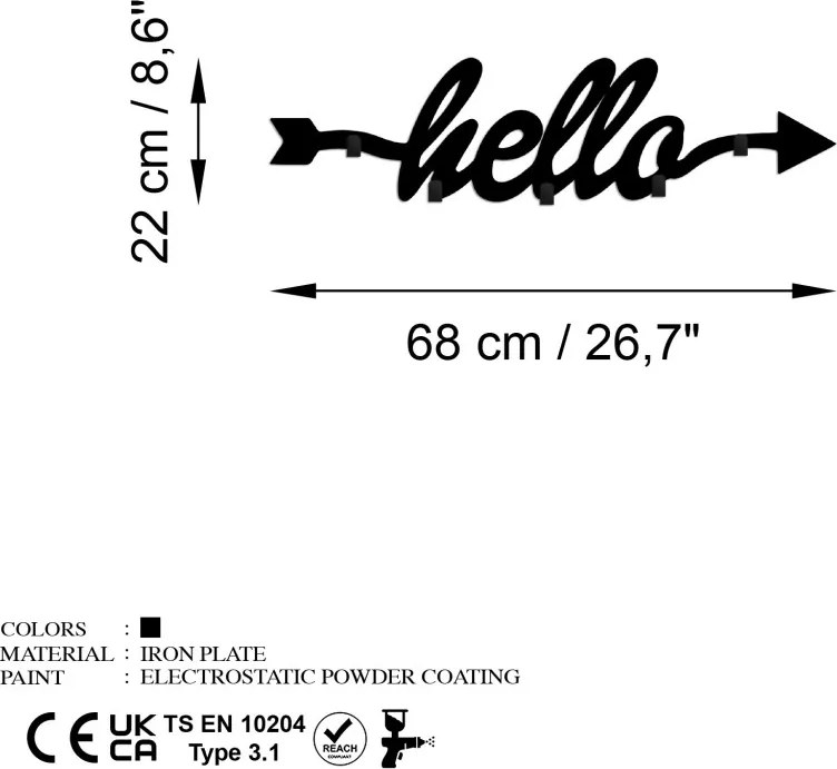 Hello fali fogas, 68 cm