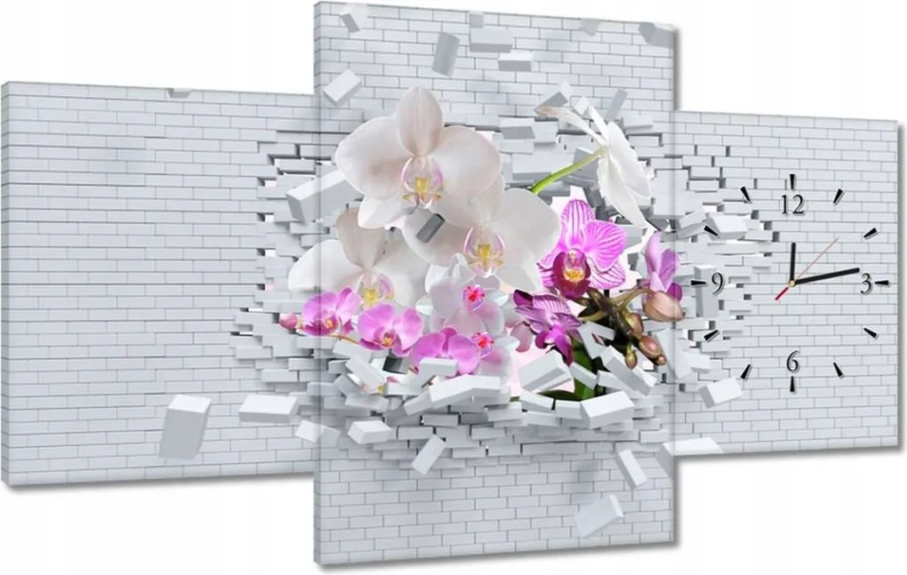 Órák 100x60 Orchidea a falban