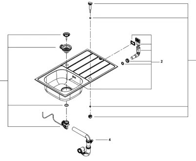 GROHE 31552SD1 - K200 mosogató, 860 x 500 mm, rozsdamentes acél