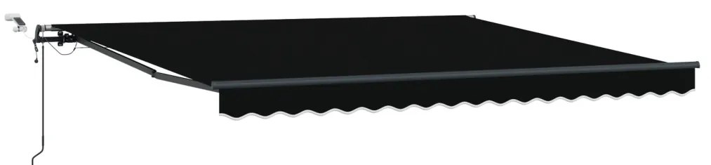 automatikus behúzható napellenző LED világítással fekete 400x300 cm