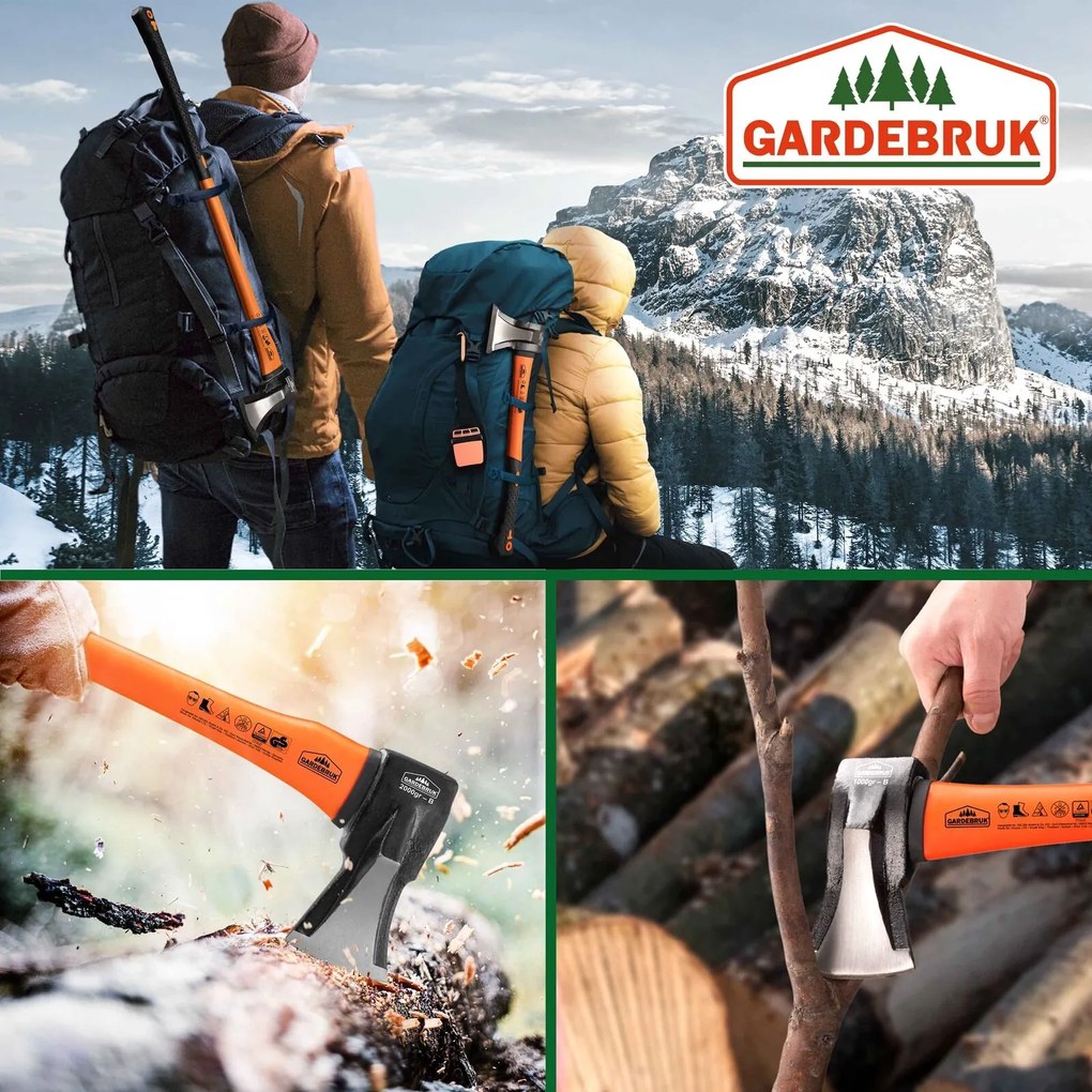 TOMS fejsze és hasító készlet, 2 db, fekete/narancs Gardebruk