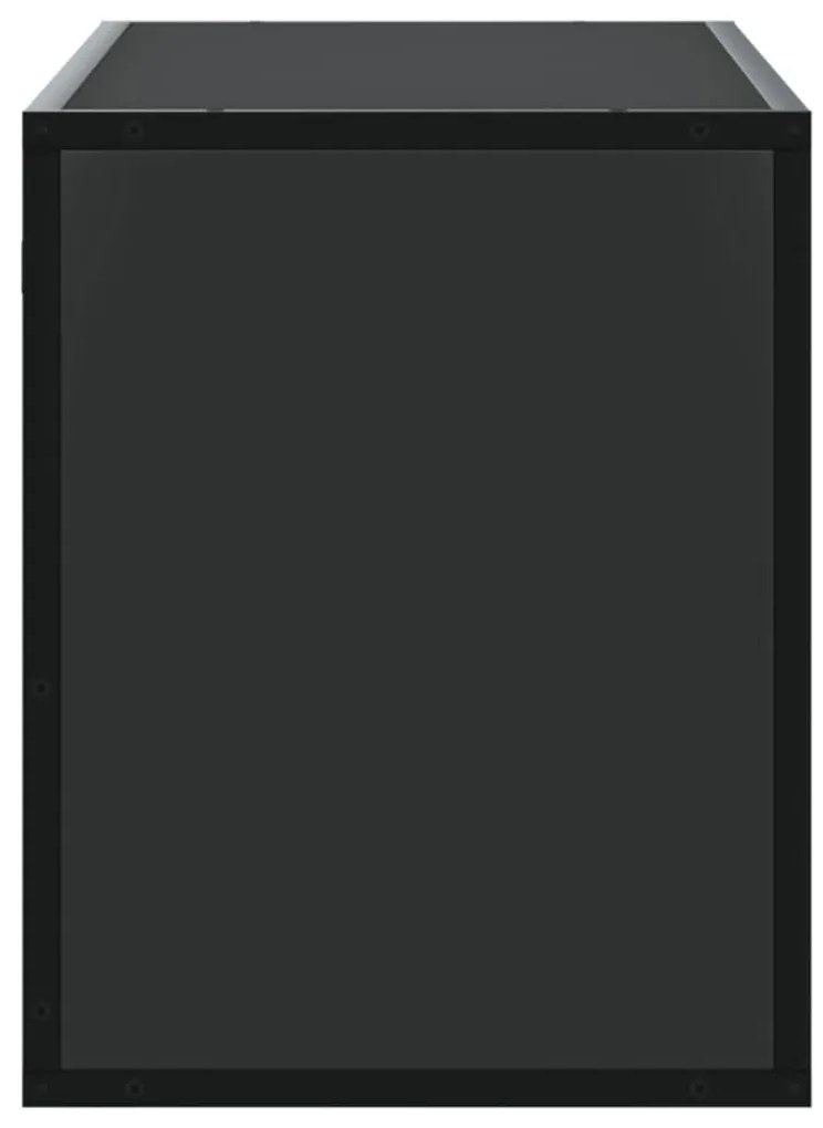 fekete szerelt fa és fém TV-szekrény 100x31x39,5 cm