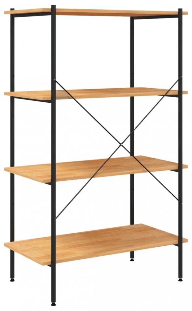 fekete és tölgy 4 szintes polcrendszer 80 x 40 x 130 cm