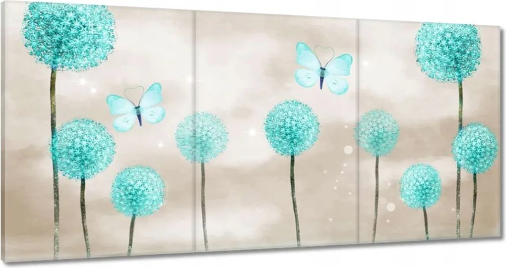Vászonkép 180x90 Pillangók Türkiz világ
