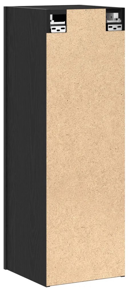 Falra Szerelhető TV Szekrények - 2 db, Fekete Tölgy, 30.5 x 30 x 90 cm, Mérnöki Fából