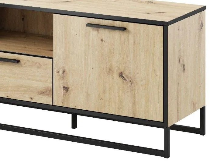 TV asztal/szekrény Bruck (artisan tölgy + fekete). 1091811