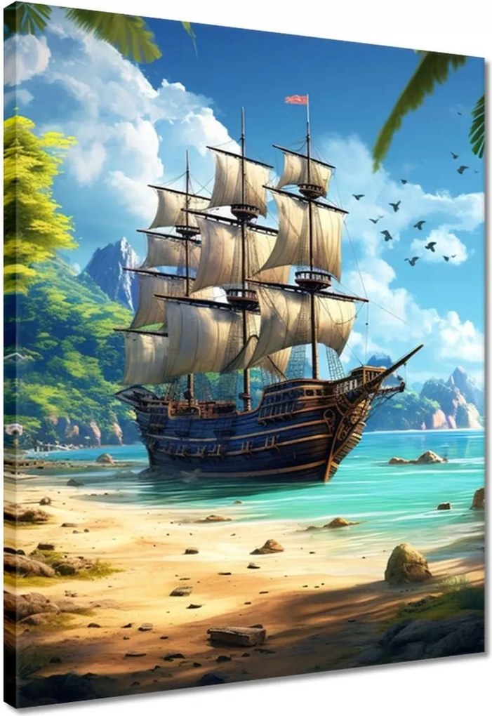 Vászonkép 40x50 Hajó a paradicsomi szigeten