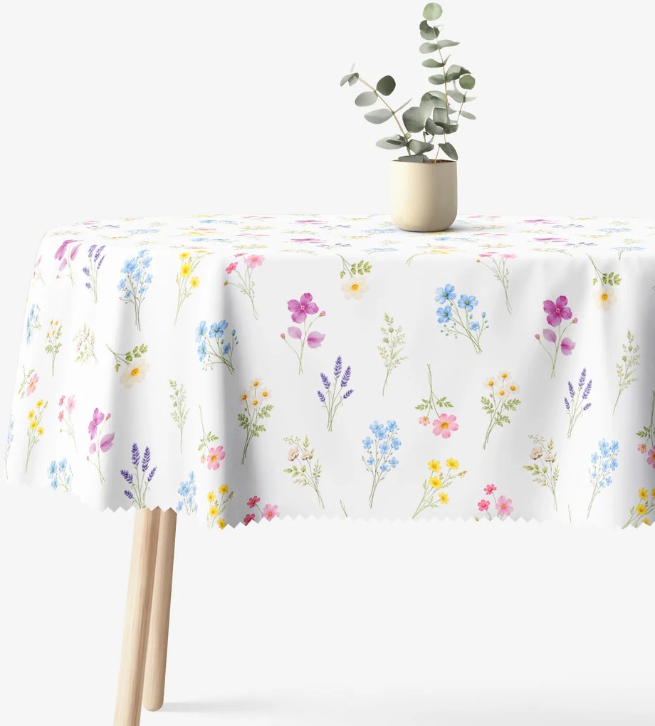 Goldea ovális viaszosvászon terítő - virágoskert 140 x 240 cm