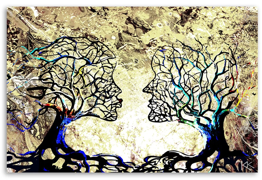 Gario Vászonkép Szerelmes fák Méret: 100 x 70 cm