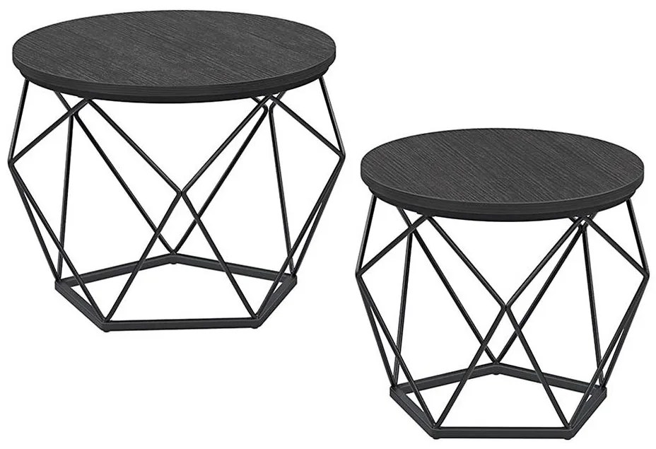 2 db-os TALIA dohányzóasztal szett, fekete