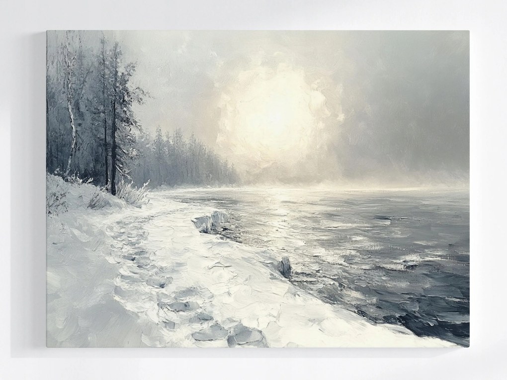 Vászonkép Canvas Tájkép Tengerpart Tél Hó Fagy 80x60