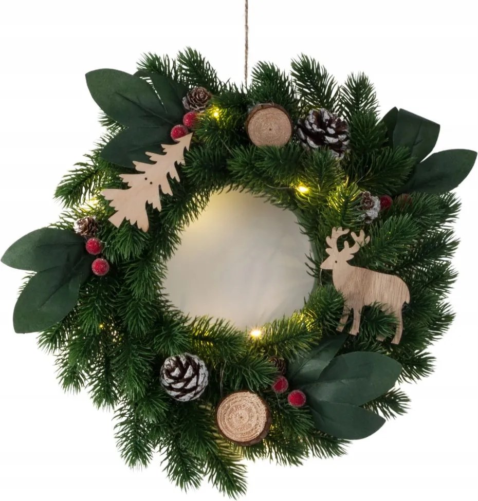 Karácsonyi dísz led koszorú dekoráció ajtódísz karácsony