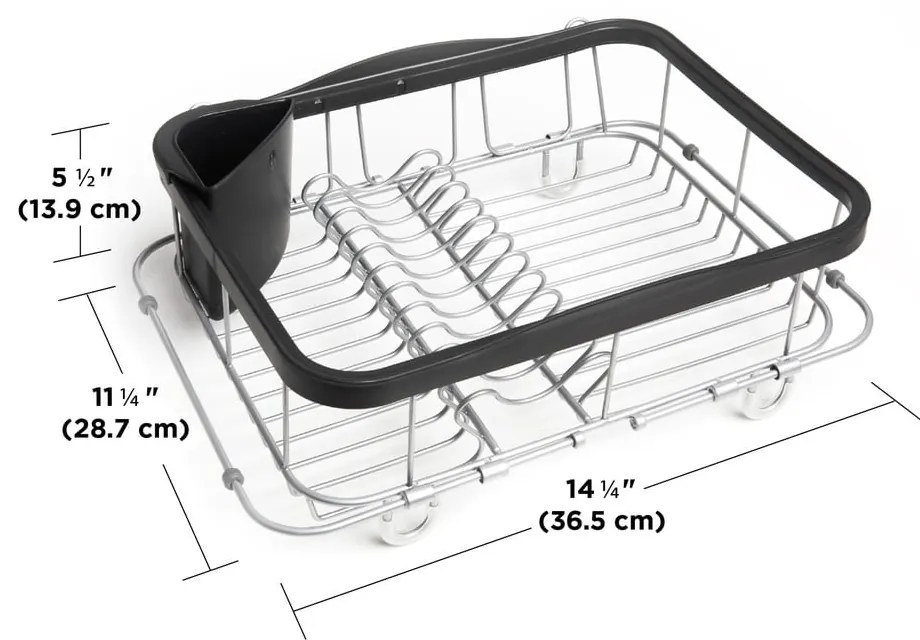 Fekete acél edényszárító 37x29 cm Sinkin – Umbra
