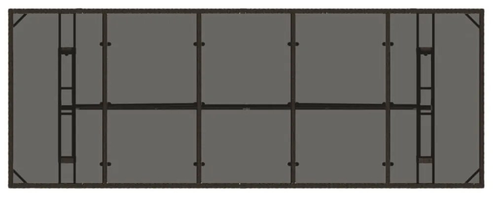 barna polyrattan üveglapos kerti asztal 240 x 90 x 75 cm