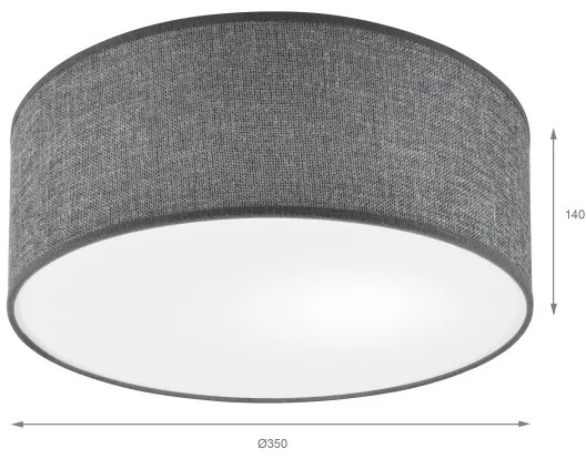 Mennyezeti lámpatest SIRJA 1xE27/15W/230V átm. 35 cm szürke