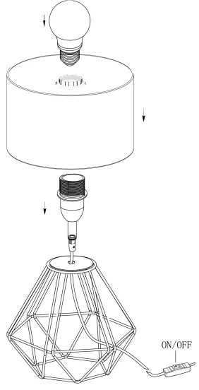 Eglo 95789- Asztali lámpa CARLTON 2 1xE14/60W/230V