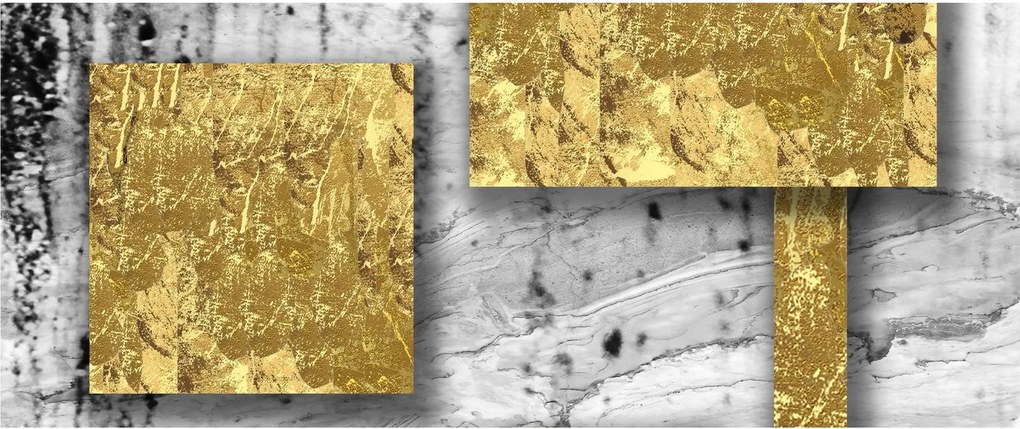 Kép - Arany négyzetek N⁰3 (120x50 cm)