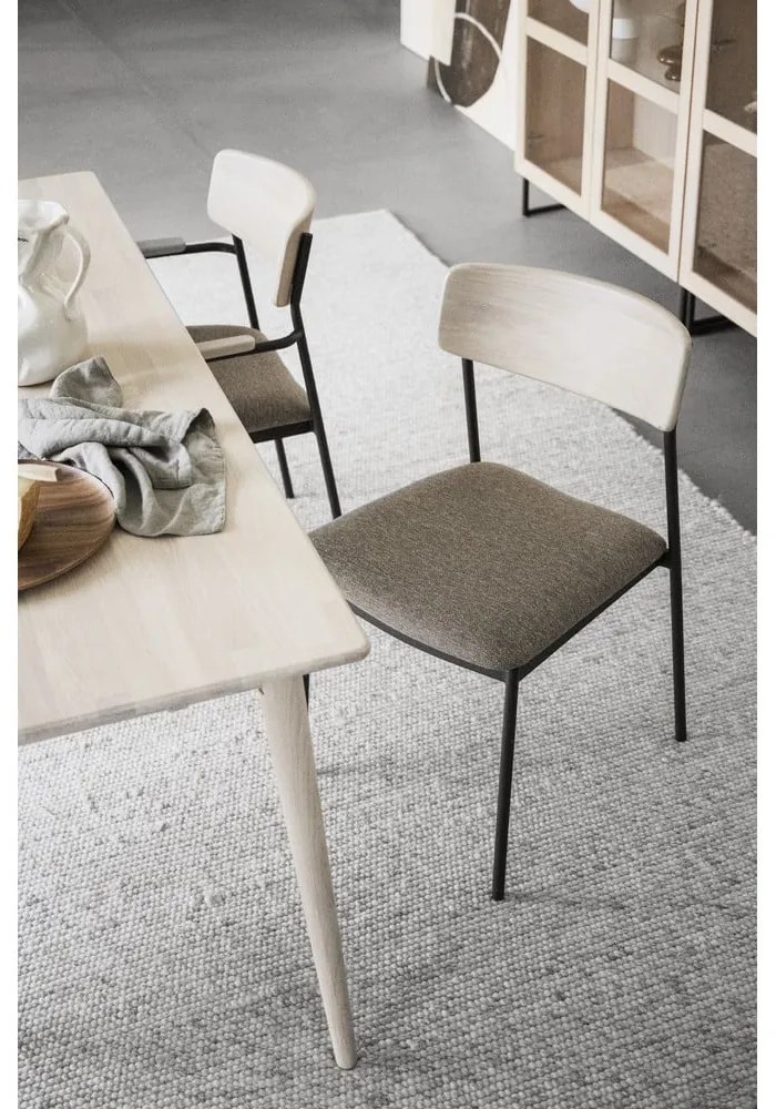 Bézs-natúr színű étkezőszék szett 2 db-os Maymont – Rowico