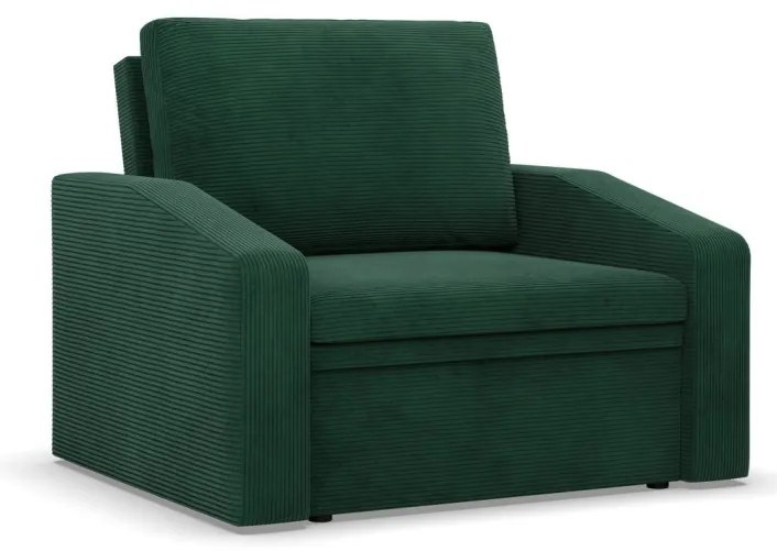 Vertico fekvőfotel, 80 cm széles, kordbársony, zöld