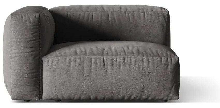 Szürke bársony kanapé modul (bal oldali) Martina – Micadoni