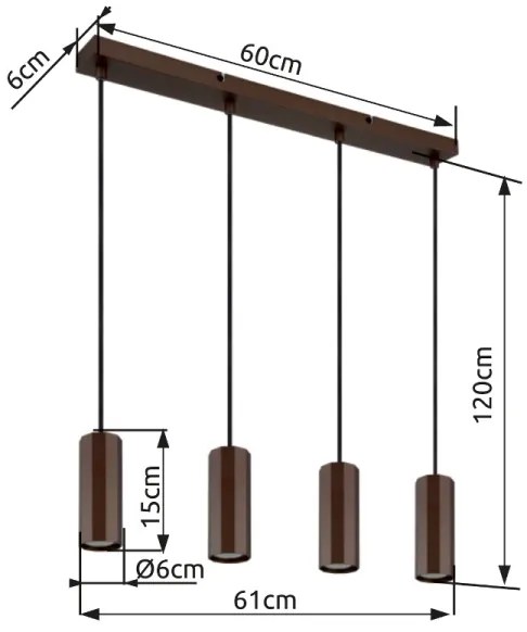 Globo 57919-4H - Csillár zsinóron JAMES 4xGU10/25W/230V