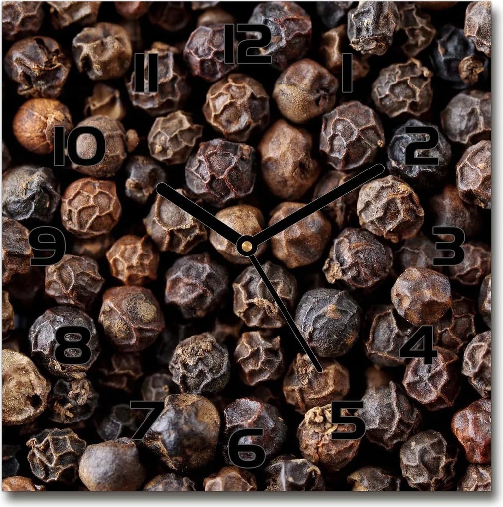 Üveg falióra szögletes borsszemek 30x30 cm