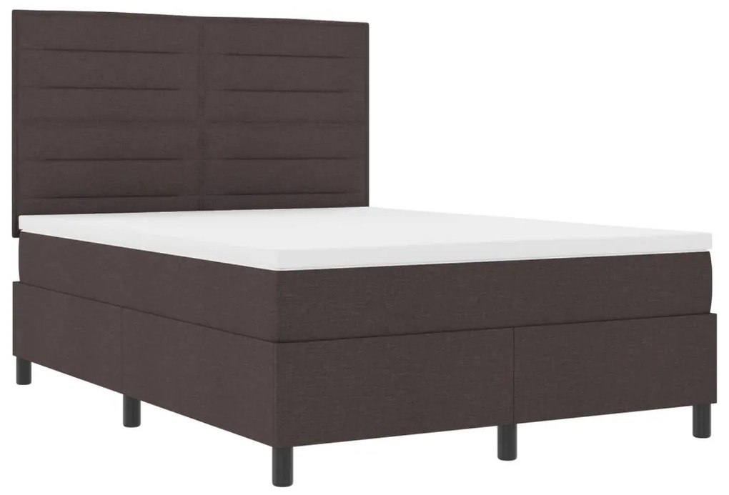 Box Spring Ágy Matrac Készlettel Sötétbarna 160x200 cm Szövet